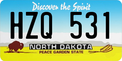 ND license plate HZQ531