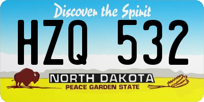 ND license plate HZQ532