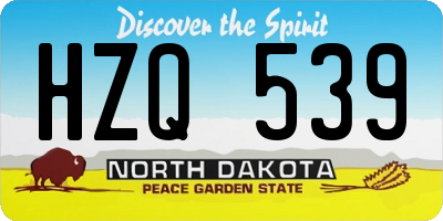 ND license plate HZQ539