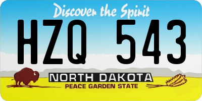 ND license plate HZQ543