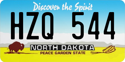 ND license plate HZQ544