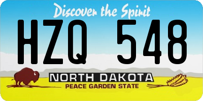 ND license plate HZQ548