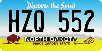 ND license plate HZQ552