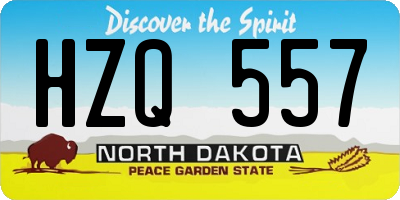 ND license plate HZQ557