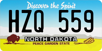 ND license plate HZQ559