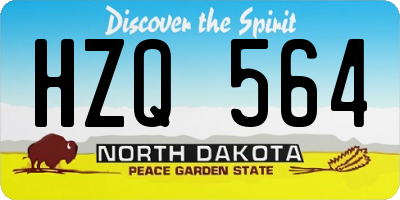 ND license plate HZQ564
