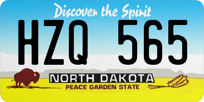 ND license plate HZQ565