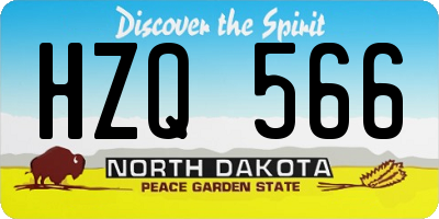 ND license plate HZQ566
