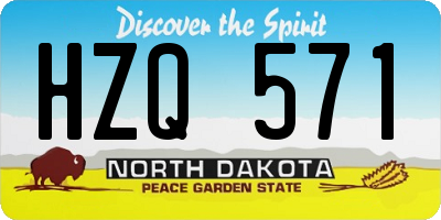 ND license plate HZQ571