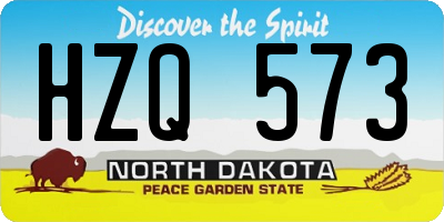 ND license plate HZQ573