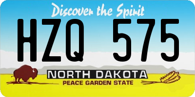 ND license plate HZQ575