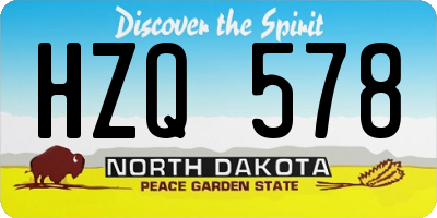 ND license plate HZQ578