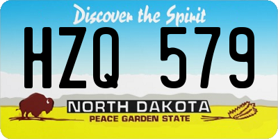 ND license plate HZQ579