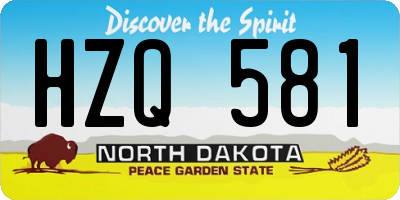 ND license plate HZQ581