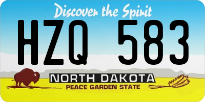 ND license plate HZQ583