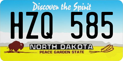 ND license plate HZQ585