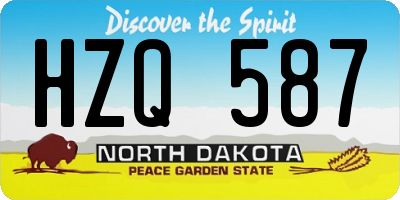ND license plate HZQ587