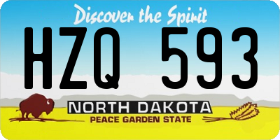 ND license plate HZQ593