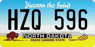 ND license plate HZQ596