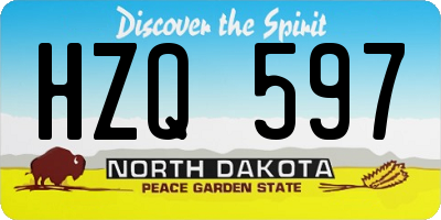 ND license plate HZQ597