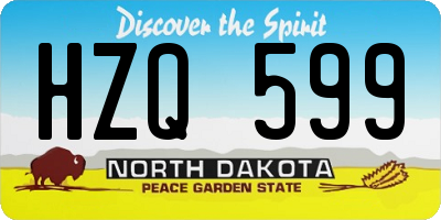 ND license plate HZQ599
