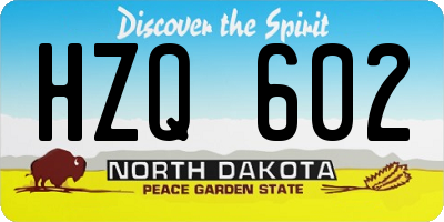 ND license plate HZQ602