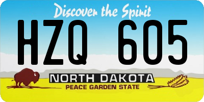 ND license plate HZQ605