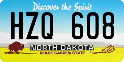 ND license plate HZQ608