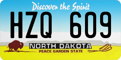 ND license plate HZQ609