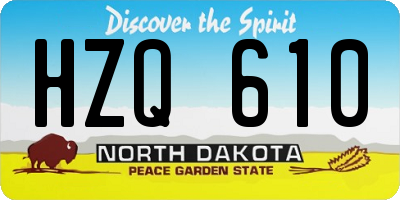 ND license plate HZQ610