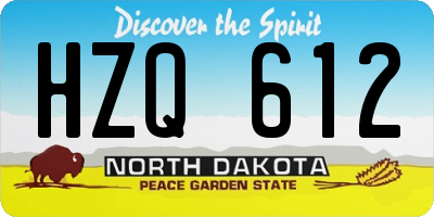 ND license plate HZQ612