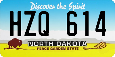 ND license plate HZQ614