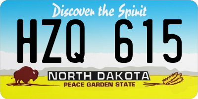 ND license plate HZQ615