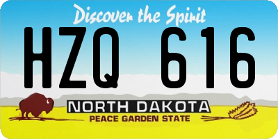 ND license plate HZQ616