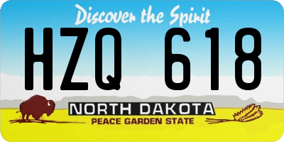 ND license plate HZQ618