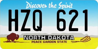 ND license plate HZQ621