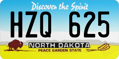 ND license plate HZQ625