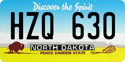 ND license plate HZQ630