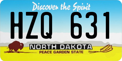 ND license plate HZQ631