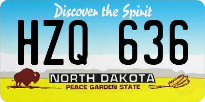 ND license plate HZQ636