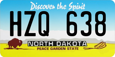 ND license plate HZQ638