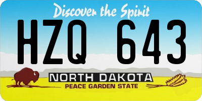 ND license plate HZQ643