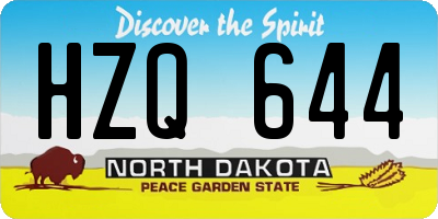ND license plate HZQ644