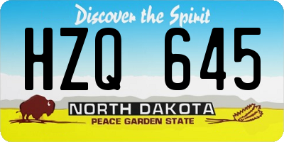 ND license plate HZQ645