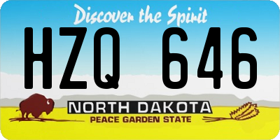 ND license plate HZQ646