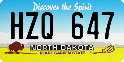 ND license plate HZQ647
