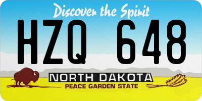 ND license plate HZQ648