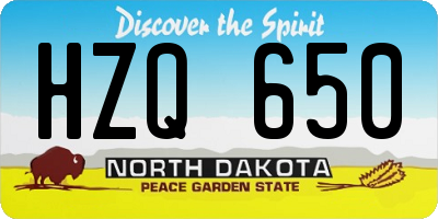 ND license plate HZQ650