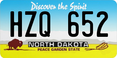 ND license plate HZQ652
