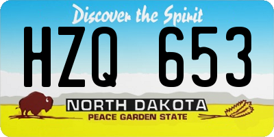 ND license plate HZQ653